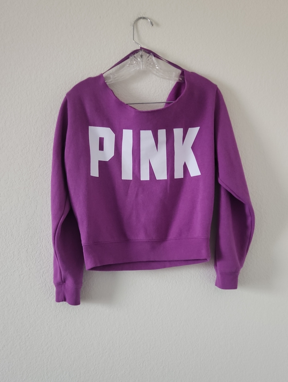 PINK Victoria's Secret Purple Logo Tag Sweatshirt
